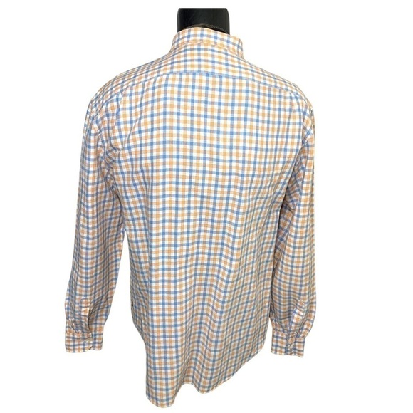 Nautica Blue Orange Plaid Linen Blend Casual Button Down Shirt Long Sleeves XXL - Picture 3 of 12